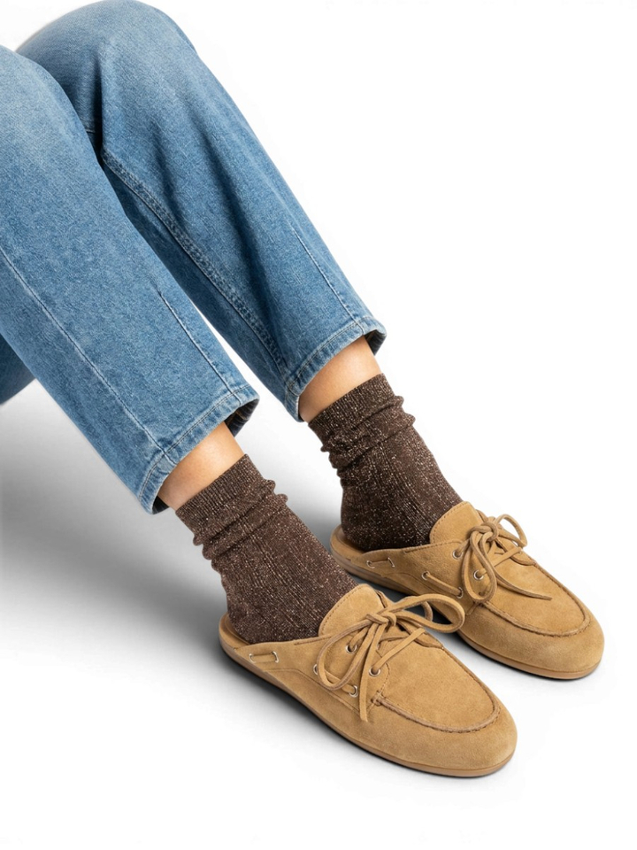 Camel boat loafer Mule Posa 