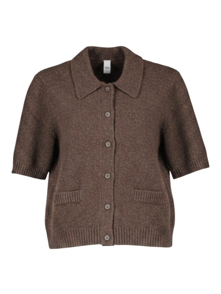 Bruine cardigan met blousekraag en knopen Y. A. S.