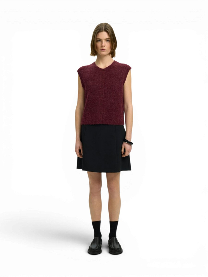 Tawny Port/Melange mouwloze gilet met knopen Selected