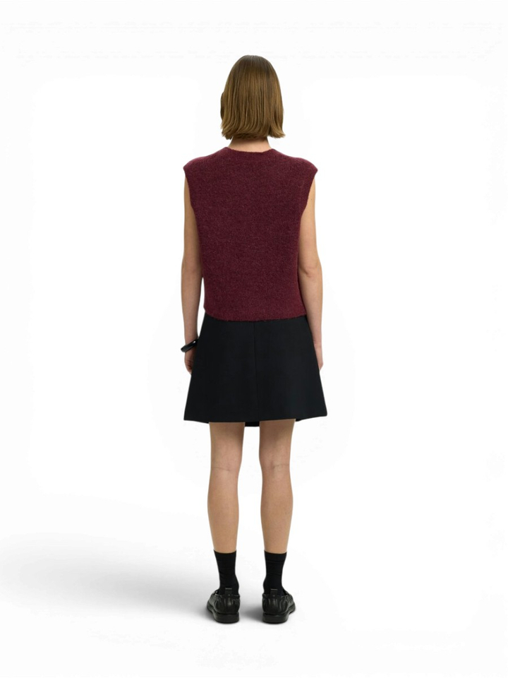 Tawny Port/Melange mouwloze gilet met knopen Selected