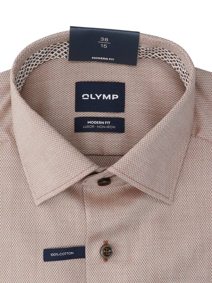 Lichtbruin hemd modern fit Olymp 