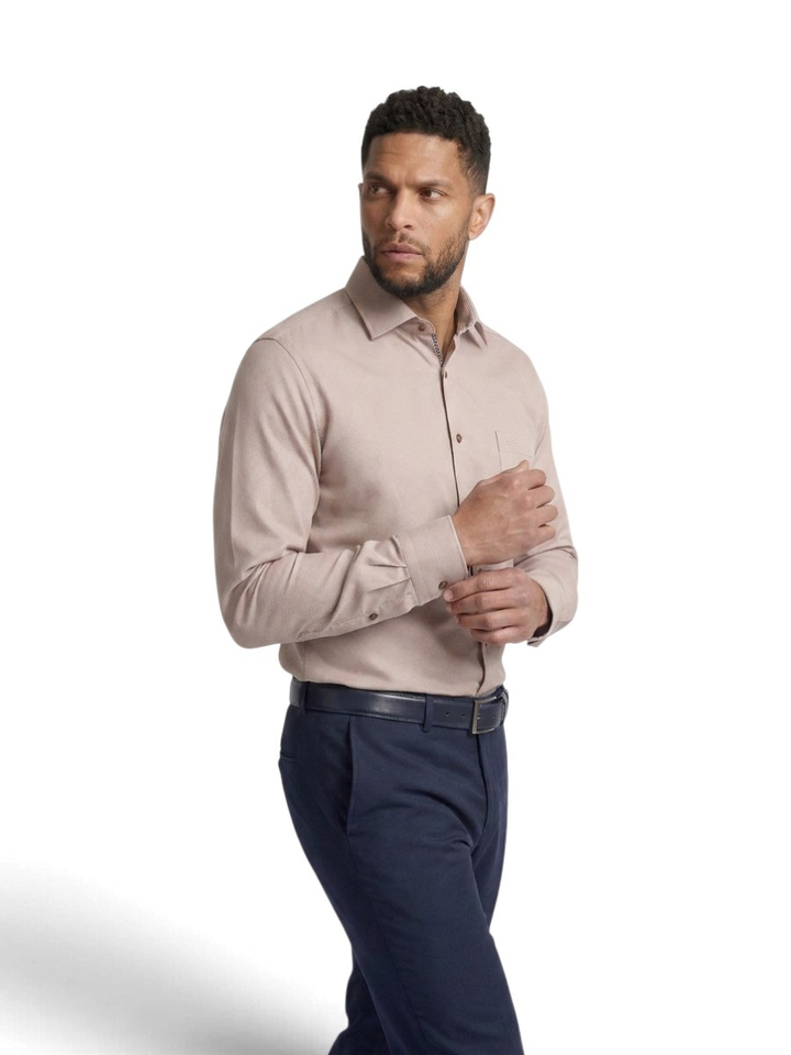 Lichtbruin hemd modern fit Olymp 