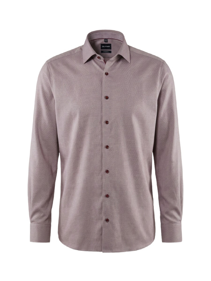 Bordeaux hemd comfort fit met lichte print Olymp