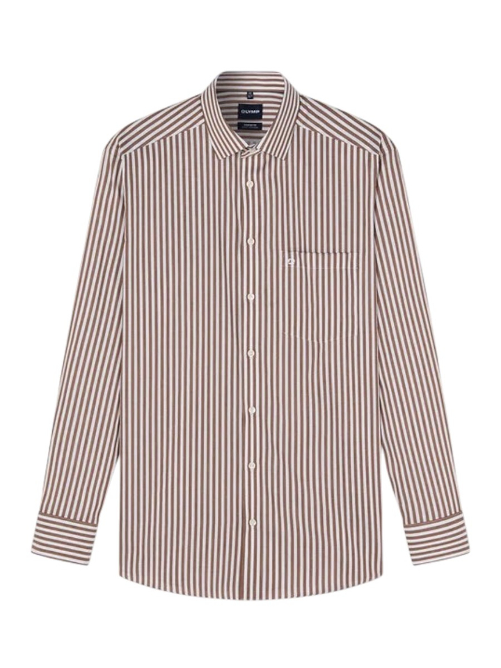 Wit katoenen hemd ( regular fit ) met bordeaux streep en lange mouwen Hugo Boss
