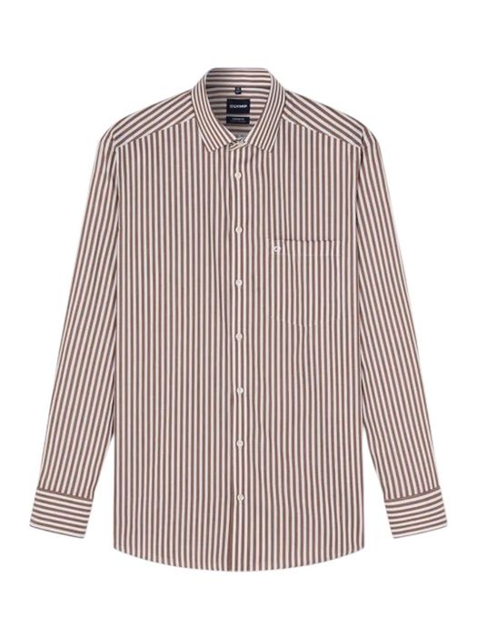 Wit katoenen hemd ( regular fit ) met bordeaux streep en lange mouwen Hugo Boss