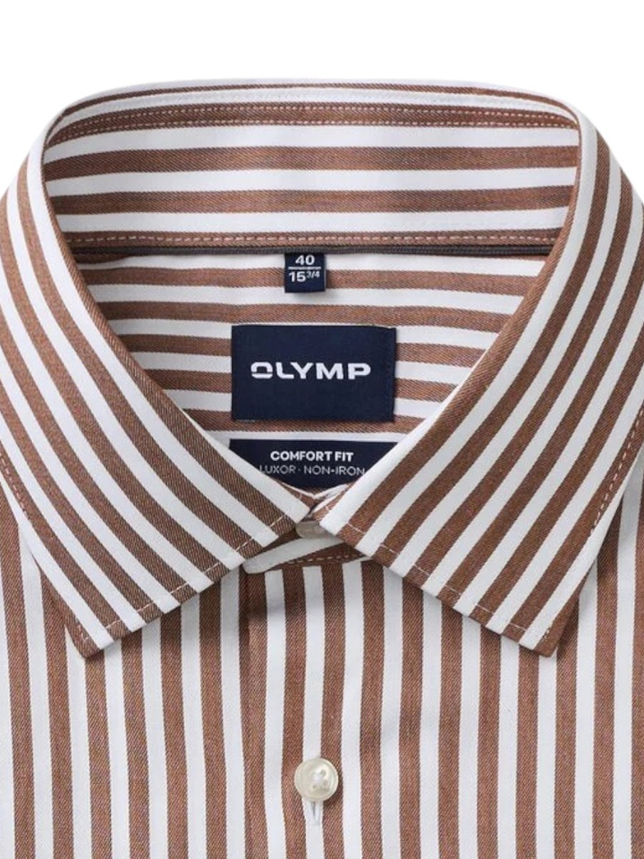 Wit katoenen hemd ( regular fit ) met bordeaux streep en lange mouwen Hugo Boss