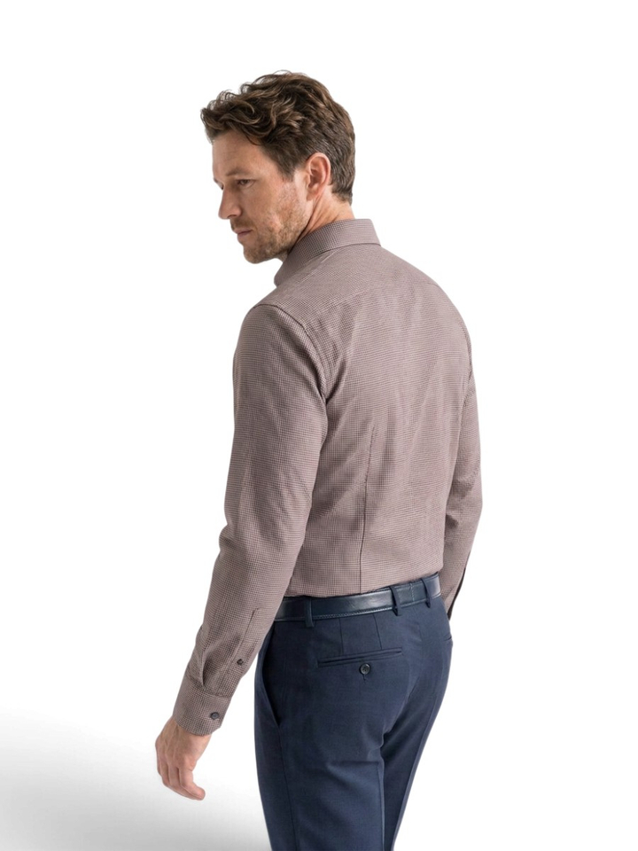 Bordeaux hemd body fit met print Olymp