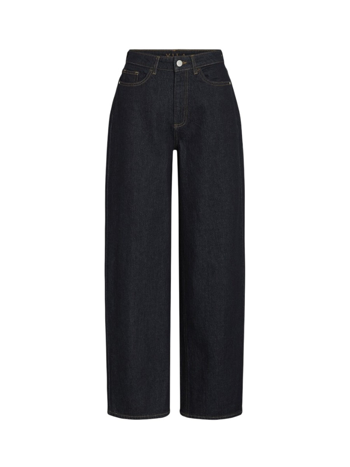 Donkerblauwe high-waist wide fit jeans Vila