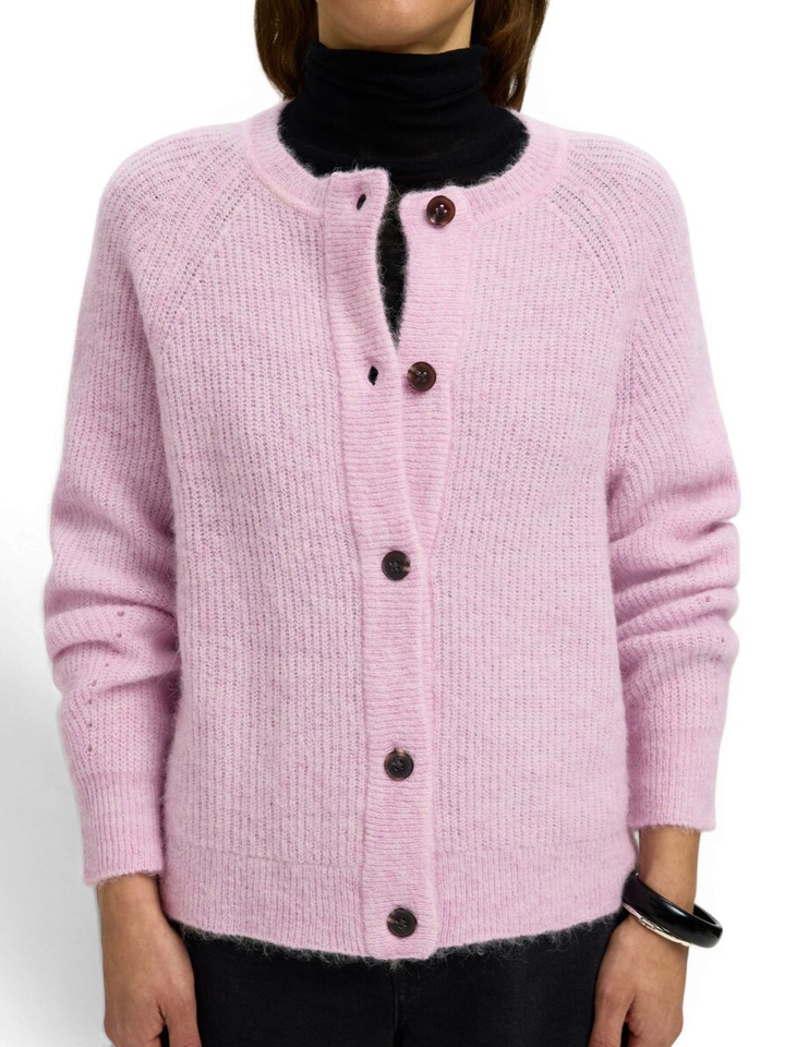 Lila cardigan met knopen Selected 