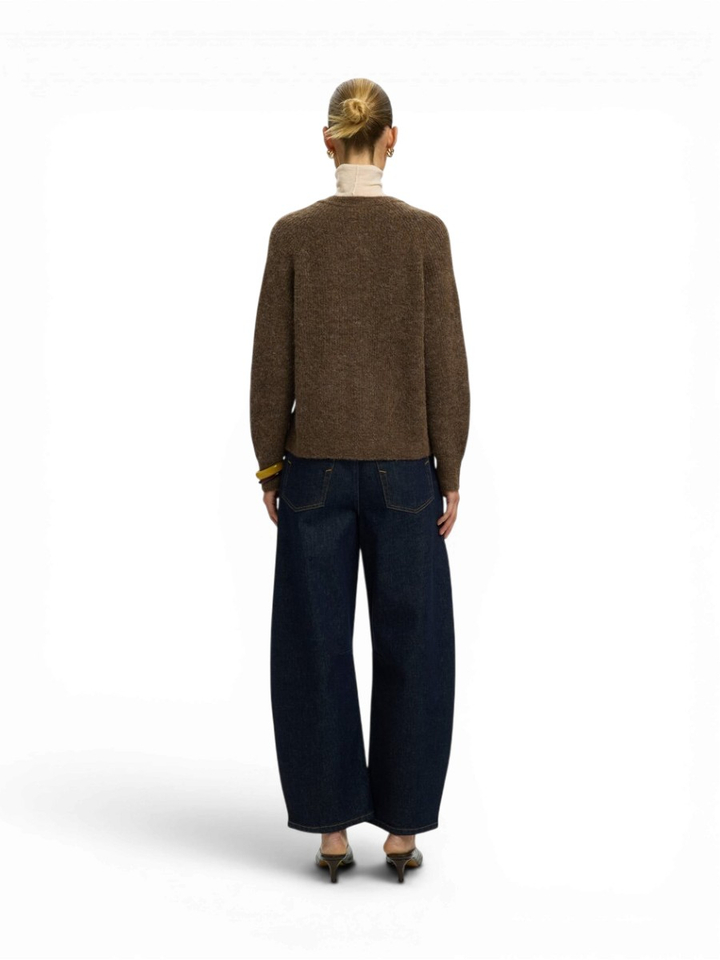 Bruine cardigan met knopen Selected