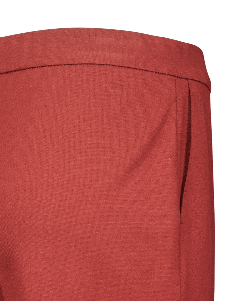 Roestkleurige broek met elastiek en rechte pijpen Conchas Mayerline