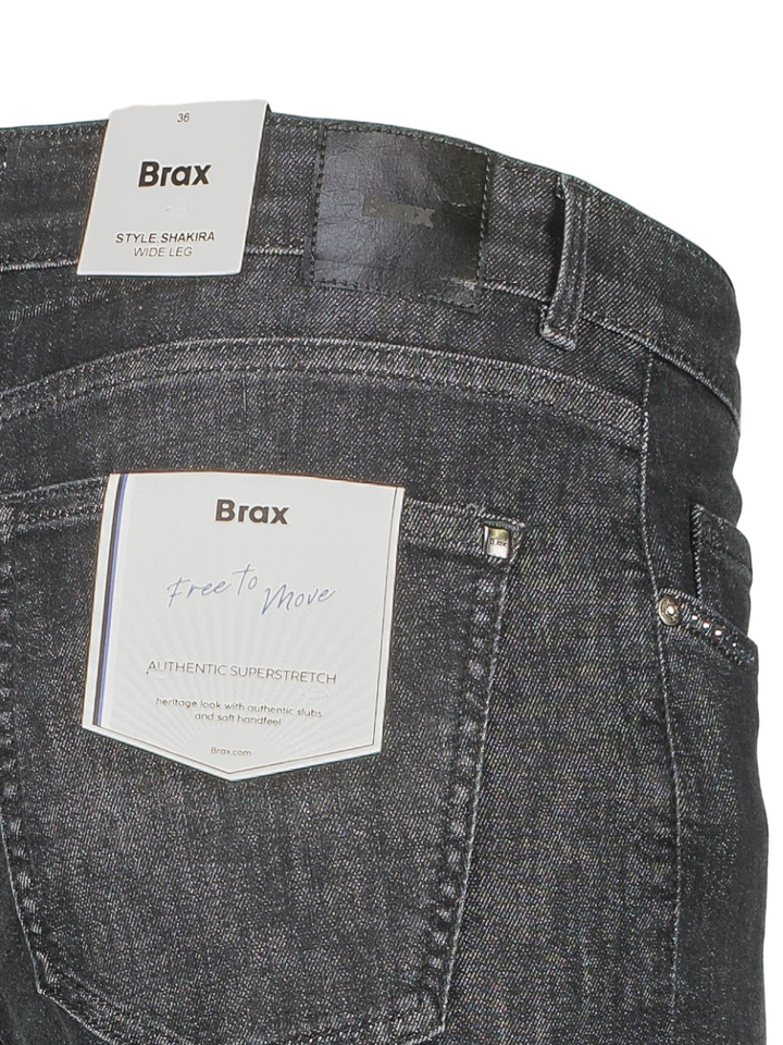 Donkergrijze jeans wide leg superstretch Shakira Brax 
