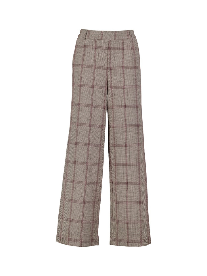 Broek in bordeaux ruit motief Vila