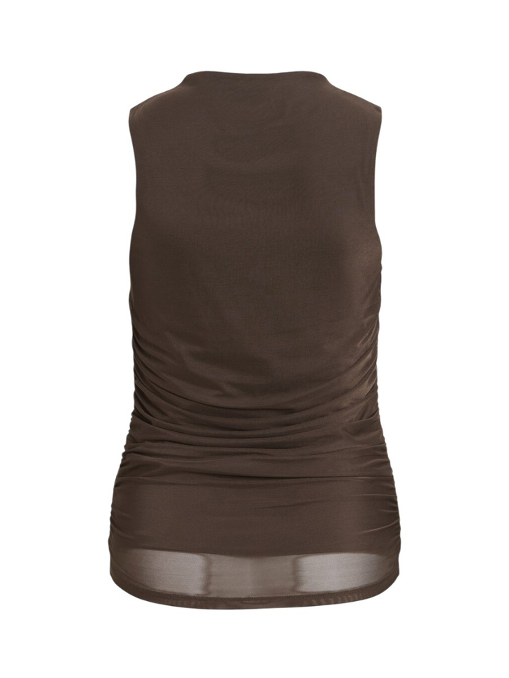 Bruine hoge kraag mouwloze top Vifunda Vila 