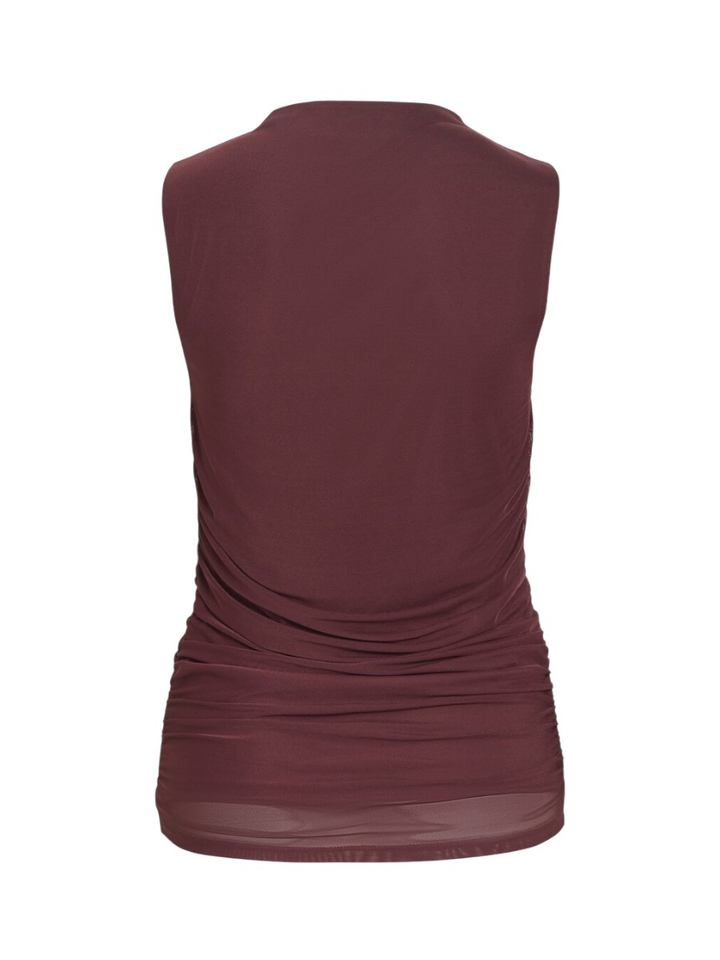 Bordeaux hoge kraag mouwloze top Vifunda Vila 