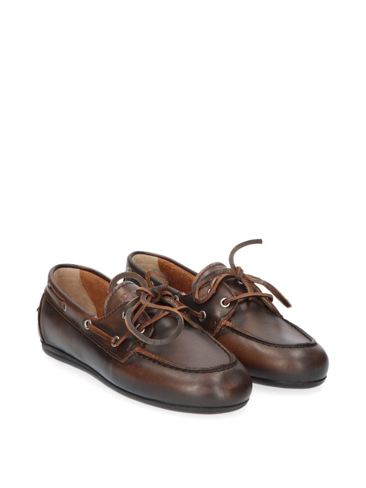 Donkerbruine brushed leather boatloafer Posa