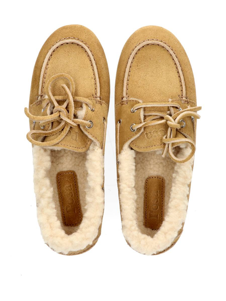 Camel boat loafer brushed Posa