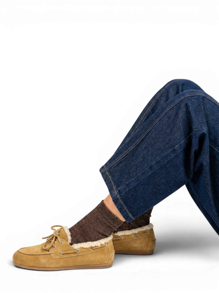 Camel boat loafer brushed Posa
