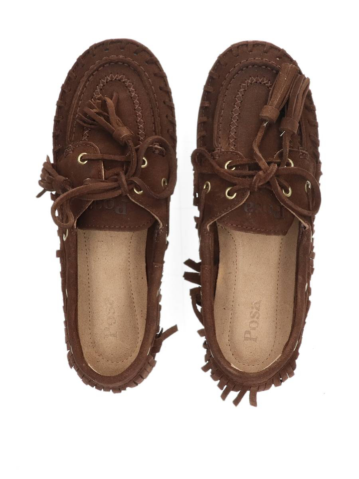 Donkerbruine boat loafer native Posa