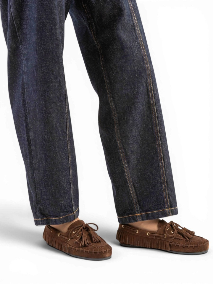 Donkerbruine boat loafer native Posa