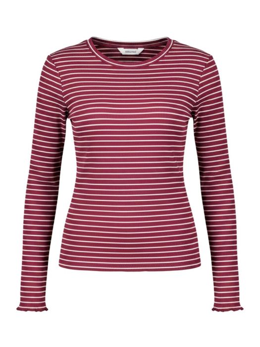Bordeaux t-shirt met witte streep Selected