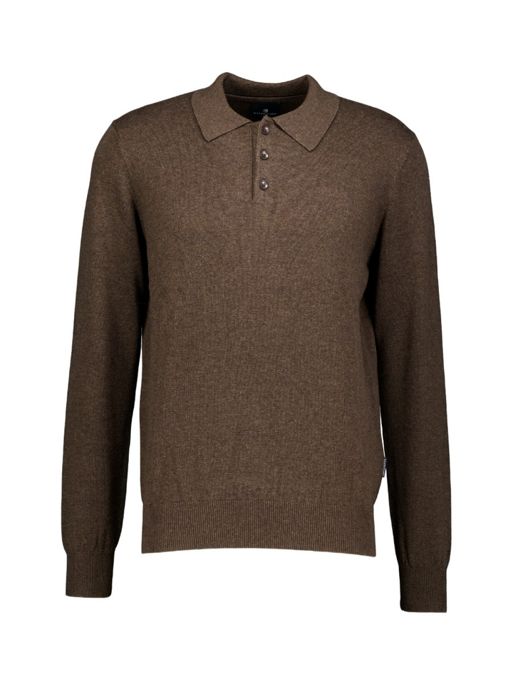 Donkerbruine polo met lange mouwen State Of Art