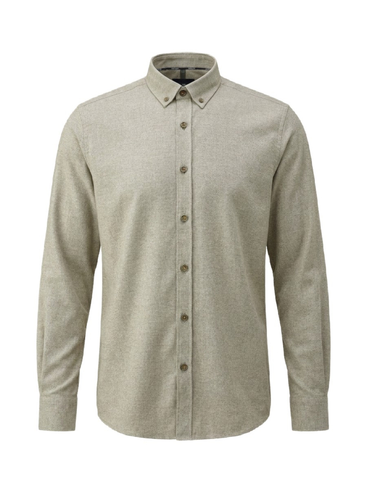 Groen katoenen hemd (regular fit) met lange mouwen State Of Art