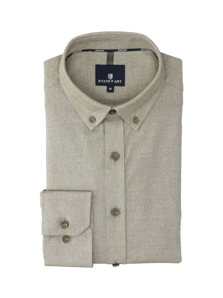 Groen katoenen hemd (regular fit) met lange mouwen State Of Art