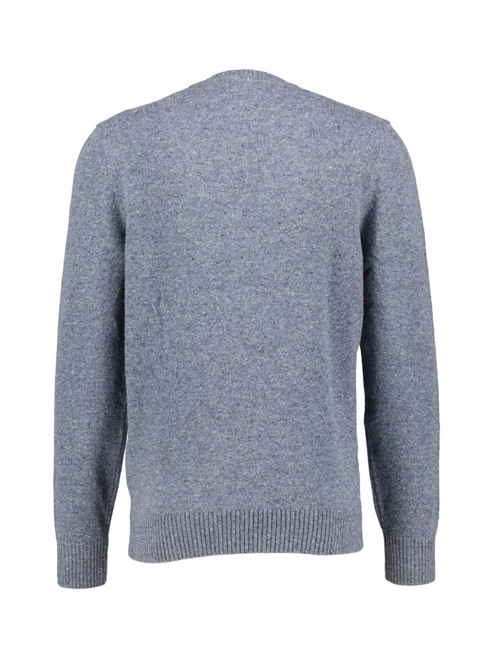 Blauwe gebreide wollen trui met V-hals State Of Art 