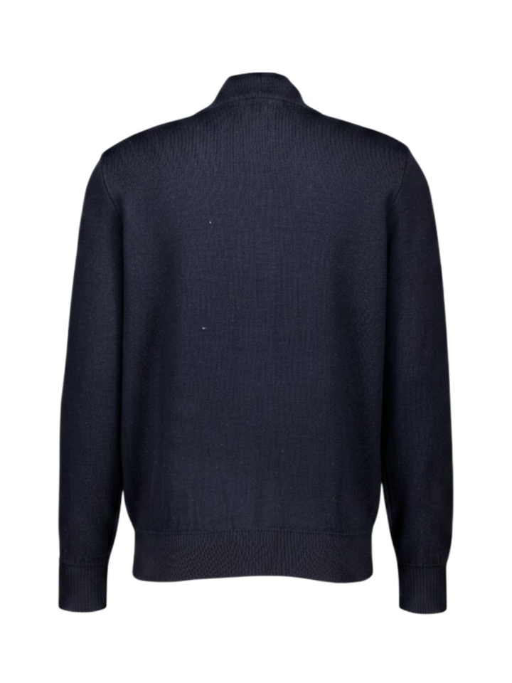 Donkerblauwe wollen gilet met rits State Of Art 