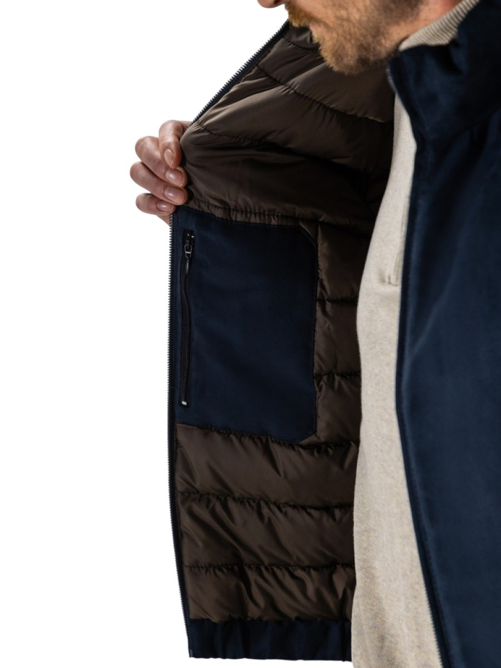 Donkerblauwe zachte matte gewatteerde bomberjack State Of Art 