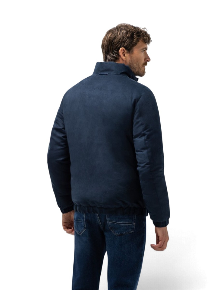 Donkerblauwe zachte matte gewatteerde bomberjack State Of Art 