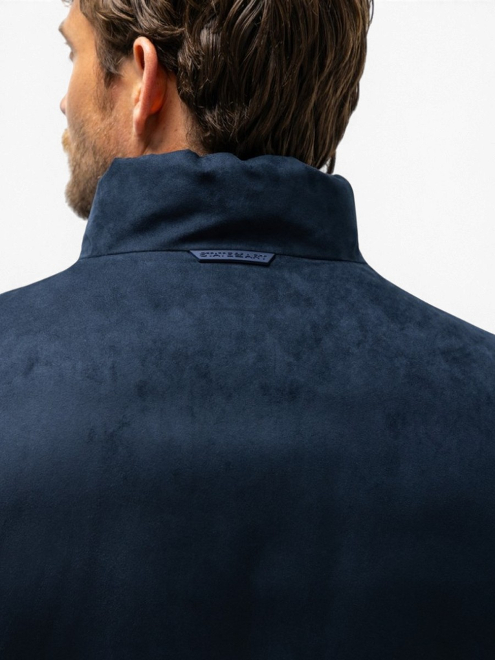 Donkerblauwe zachte matte gewatteerde bomberjack State Of Art 