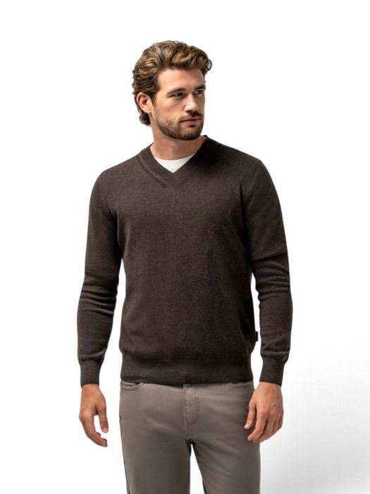 Bruine pull met v-hals State of Art
