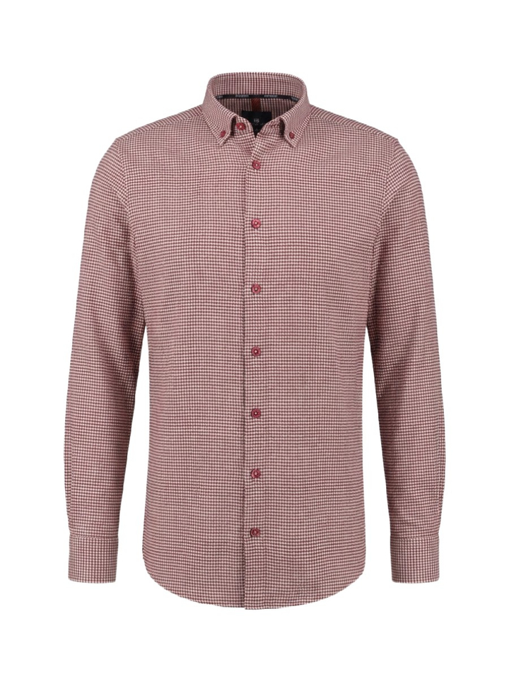 Bordeaux katoenen hemd ( regulart fit ) met lange mouwen State Of Art