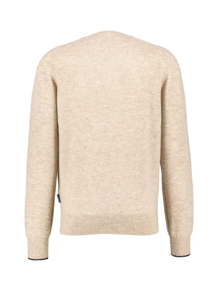 Beige V-hals in lamswol State Of Art