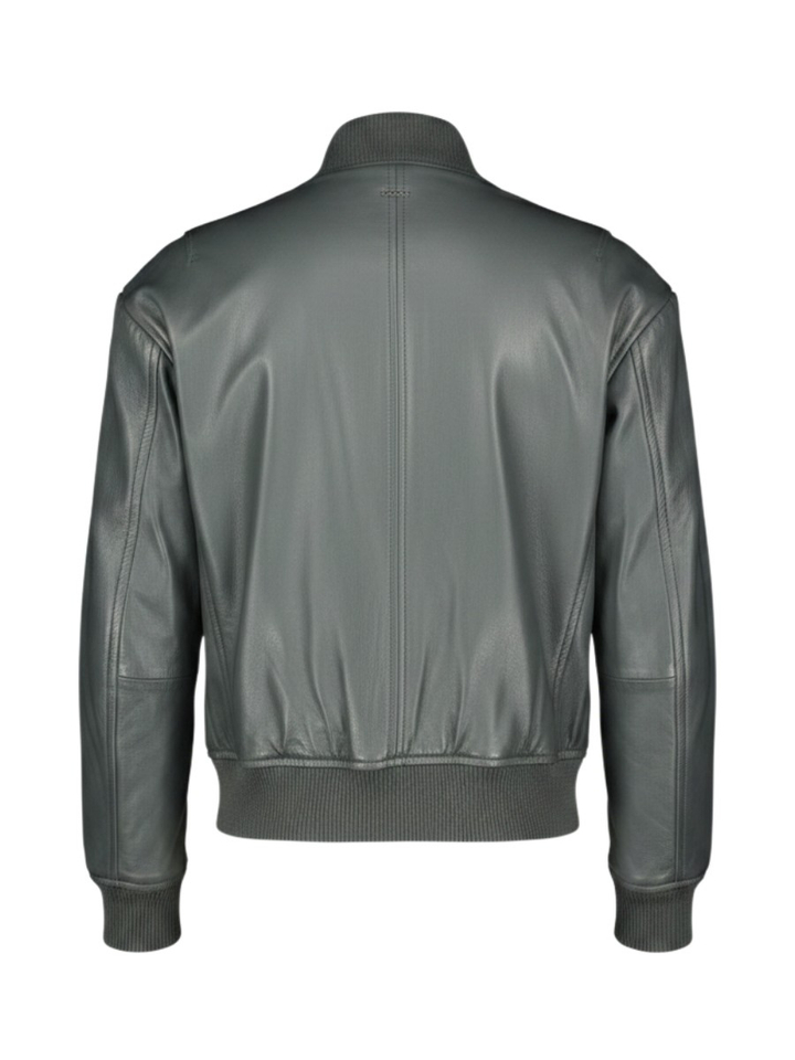 Groene lederen jas Hugo Boss 