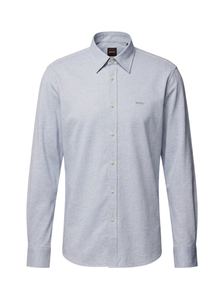 Lichtblauw hemd (regular fit) met fijn patroon Hugo Boss