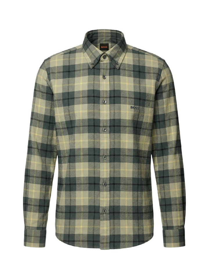 Open green katoenen hemd (regular fit) met lange mouwen Hugo Boss 