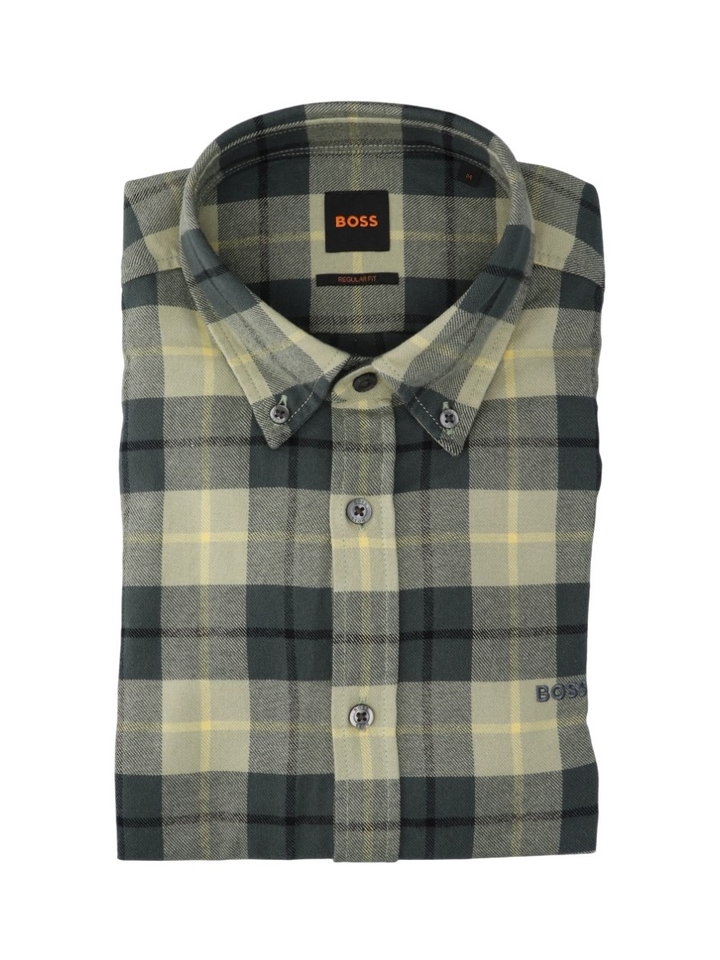 Open green katoenen hemd (regular fit) met lange mouwen Hugo Boss 