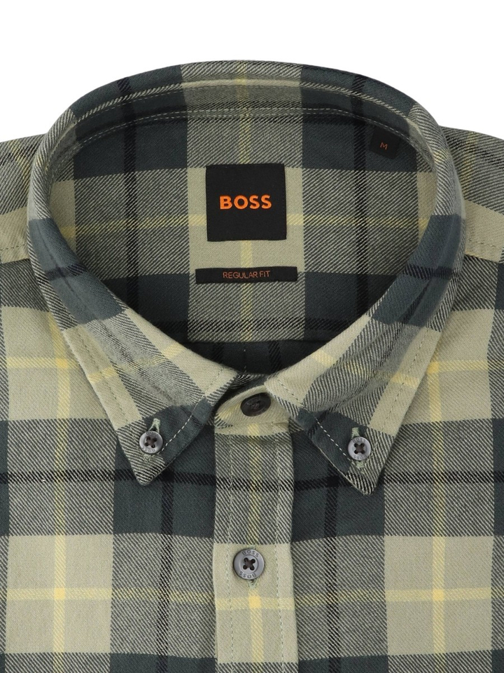 Open green katoenen hemd (regular fit) met lange mouwen Hugo Boss 
