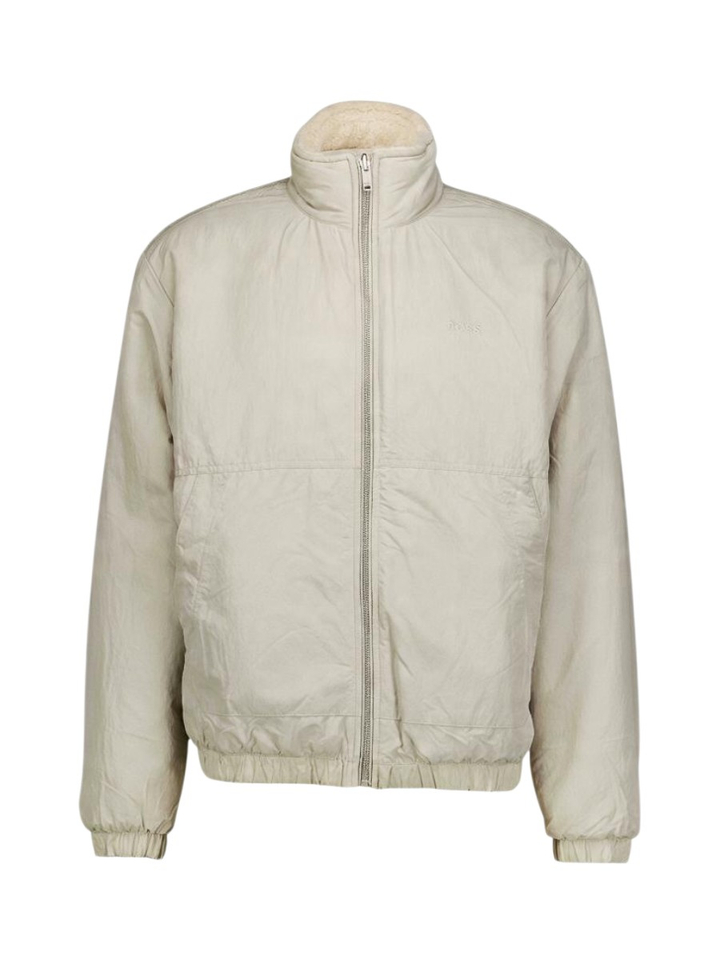 Ecru teddy gilet met rits Hugo Boss