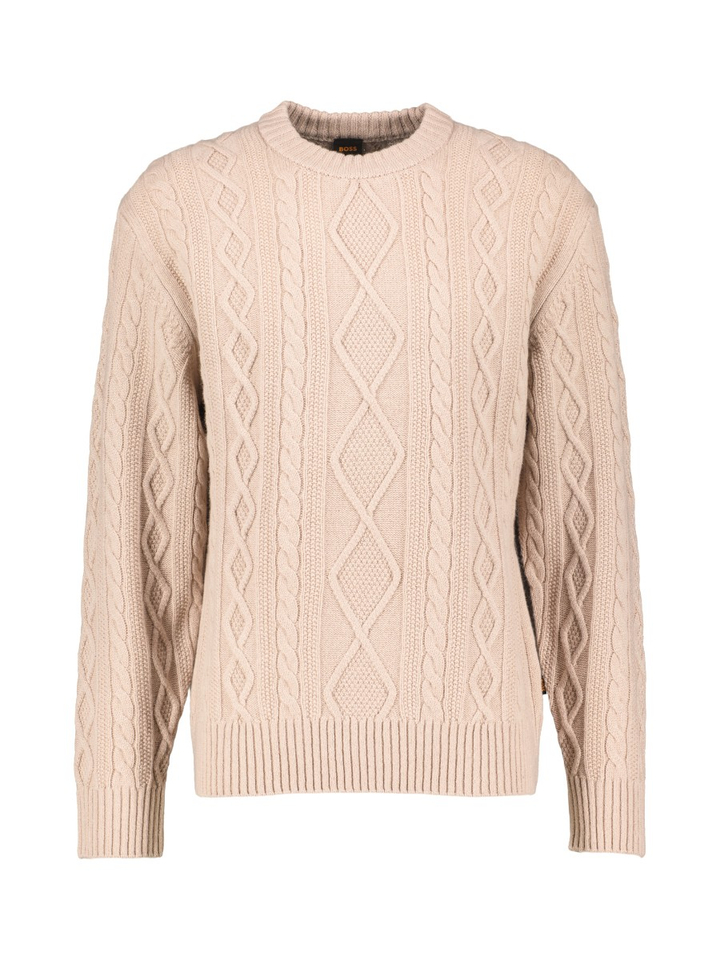 Beige kabeltrui Atreccio Boss Orange