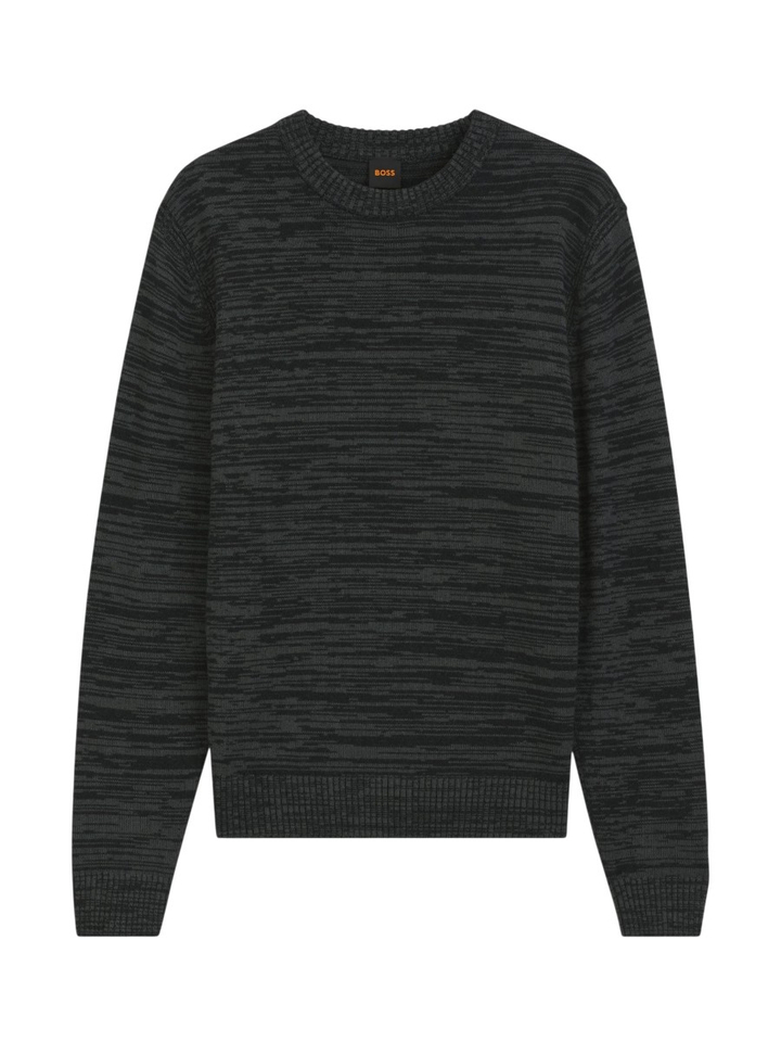 Zwarte casual trui met ronde hals Aperoso Boss Orange
