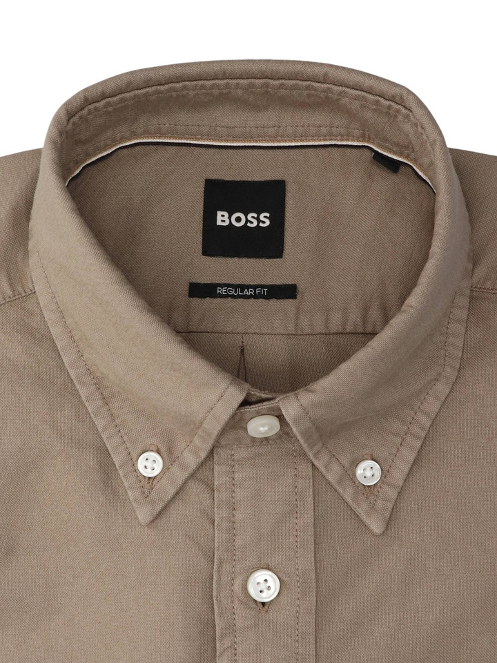Open bruin katoenen hemd (regular fit) met lange mouwen Hugo Boss