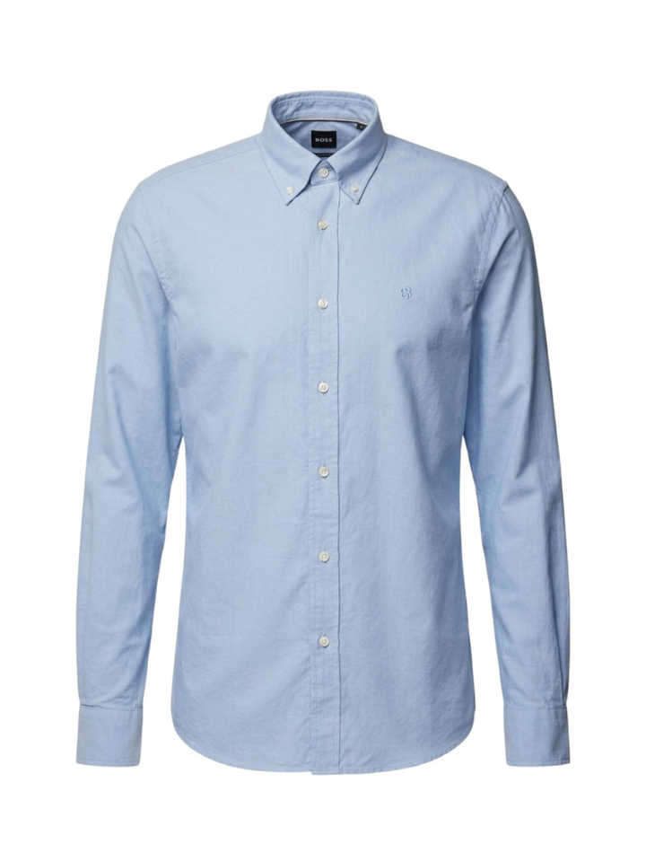 Blauw katoenen hemd (regular fit) met lange mouwen Hugo Boss
