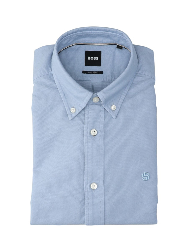 Blauw katoenen hemd (regular fit) met lange mouwen Hugo Boss