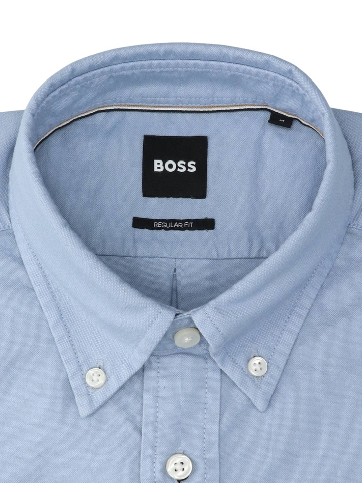 Blauw katoenen hemd (regular fit) met lange mouwen Hugo Boss