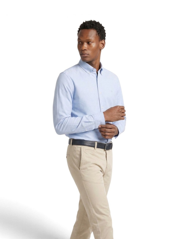 Blauw katoenen hemd (regular fit) met lange mouwen Hugo Boss