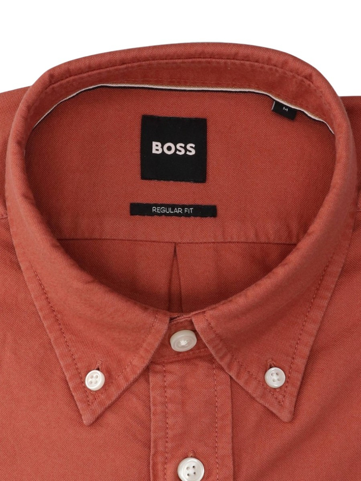 Rood katoenen hemd (regular fit) met lange mouwen Hugo Boss